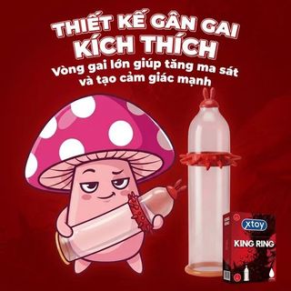 Bao Cao Su Xtoy King Ring Gai Lớn Hương Strawberry | 1s.