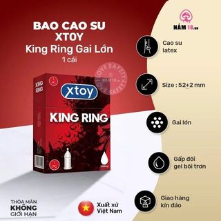 Bao Cao Su Xtoy King Ring Gai Lớn Hương Strawberry | 1s.