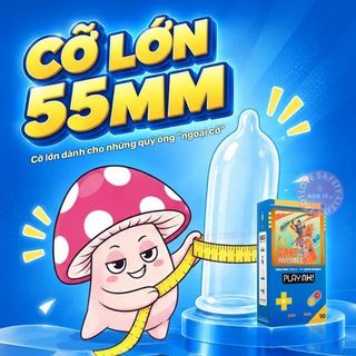 Bao Cao Su Size Lớn 55mm PlayAh Giant Invisible - 10s.