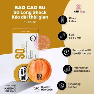 Bao Cao Su Kéo Dài Thời Gian SO Long Shock Hương Nhân Sâm - 3s.