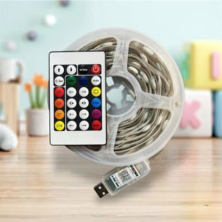 DÂY ĐÈN LED 10m TRANG TRÍ CHẠY ĐUỔI RGB CỔNG USB (Remote-T100)