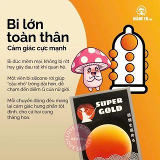 Bao Cao Su Bi Lớn Super Gold Big Ball - Hộp 2 Cái.