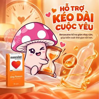 Bao Cao Su Kéo Dài Thời Gian Masculan Long Pleasure 5in1 - Hộp 10 Cái.