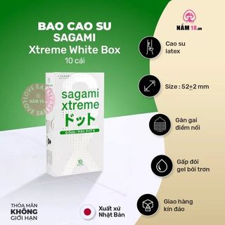 Bao Cao Su Sagami Xtreme White Box Siêu Điểm Gân Nổi.