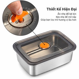 HỘP ĐỰNG THỰC PHẨM INOX 304 1500ML (T200)