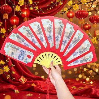 Quạt Tiền Lì Xì 10 Ngăn