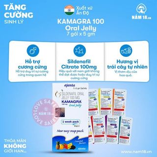 Thạch Tăng Cường Sinh Lý Nam Kamagra 100mg Hương Trái Cây | Gói Lẻ.