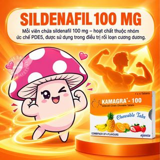 Viên Ngậm Tăng Cường Sinh Lý Nam Kamagra 100mg Vị Trái Cây | Vỉ 4 viên
