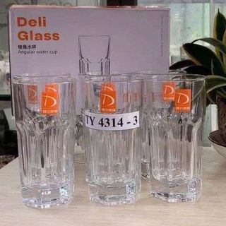 BỘ 6 LY THỦY TINH DELI GLASS SỌC KHÍA TY4314-3 - 310ml (T8)