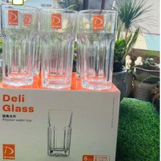 BỘ 6 LY THỦY TINH DELI GLASS SỌC KHÍA TY4314-3 - 310ml (T8)