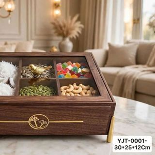 Khay Mứt Gỗ 5 Ngăn Cao Cấp YJT 0001 30*25*12 (THÙNG 6C)