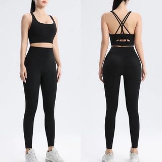 Set tập Gym Yoga Naqi 737 Múc đúc liền áo vải lulu co dãn đàn hôi mềm nhẹ thoải mái