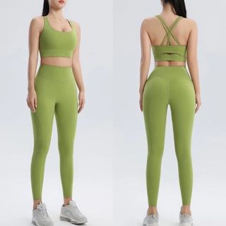 Set tập Gym Yoga Naqi 737 Múc đúc liền áo vải lulu co dãn đàn hôi mềm nhẹ thoải mái
