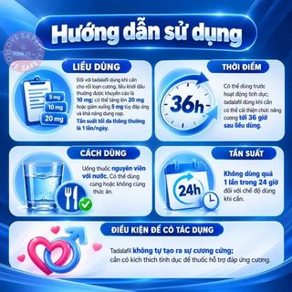 Viên Uống Cương Dương, Tăng Cường Sinh Lý Tadakick 20 | Hộp 4 Viên