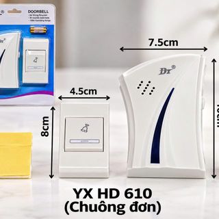 CHUÔNG CỬA KHÔNG DÂY CHUÔNG ĐƠN YX HD 610 (T10)