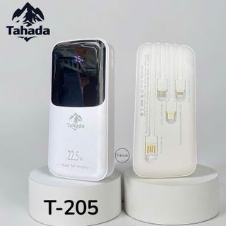 PIN DỰ PHÒNG CHÍNH HÃNG TAHADA T-205 DUNG LƯỢNG 20.000MAH HỖ TRỢ SẠC NHANH 22.5W PD 20W