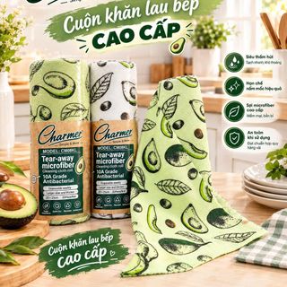 CUỘN KHĂN LAU ĐA NĂNG CHARMER HỌA TIẾT QUẢ BƠ – GỌN GÀNG, TIỆN LỢI CHO MỌI GIAN BẾP