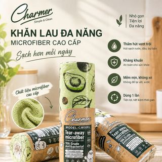 CUỘN KHĂN LAU ĐA NĂNG CHARMER HỌA TIẾT QUẢ BƠ – GỌN GÀNG, TIỆN LỢI CHO MỌI GIAN BẾP