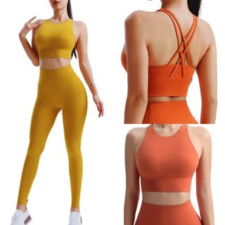 Set quần áo tập Yoga, Gym Naqiyayabei 731 Bra mút đúc, vải Creora lulu, vải nhẹ co dán đàn hồi tốt