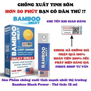 Chai Xịt Kéo Dài Thời Gian USA Bamboo Delay 14% - Chai 12ml.