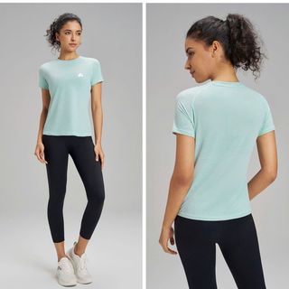 Áo thun thể thao nữ màu Tiêu L NAQI 1006 chạy bộ, pickleball, tennis, Gym thun lạnh QC cao cấp