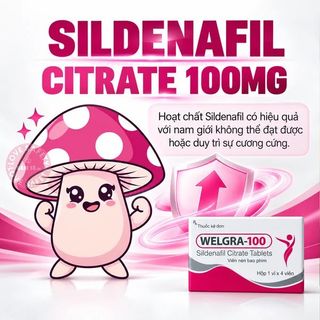 Viên Uống Cương Dương, Tăng Cường Sinh Lý Welgra 100 - Hộp 4 Viên.