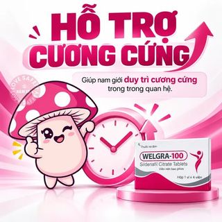 Viên Uống Cương Dương, Tăng Cường Sinh Lý Welgra 100 - Hộp 4 Viên.