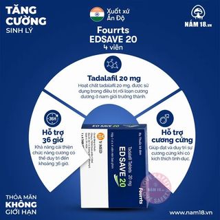 Viên Uống Cương Dương, Tăng Cường Sinh Lý Edsave 20 | Hộp 4 Viên