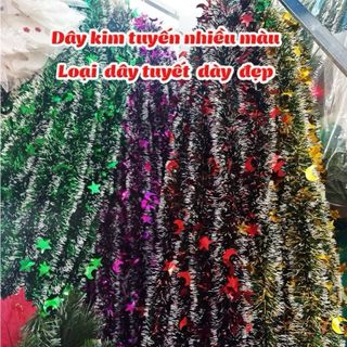 Dây Thông Noel Nhiều Màu Sắc , Dây Chồn Kim Tuyến Trăng Sao , Dây Kim Tuyến Đuôi Chồn , Phụ Kiện Trang Trí Noel , Giáng Sinh , Cây Thông