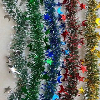 Dây Thông Noel Nhiều Màu Sắc , Dây Chồn Kim Tuyến Trăng Sao , Dây Kim Tuyến Đuôi Chồn , Phụ Kiện Trang Trí Noel , Giáng Sinh , Cây Thông