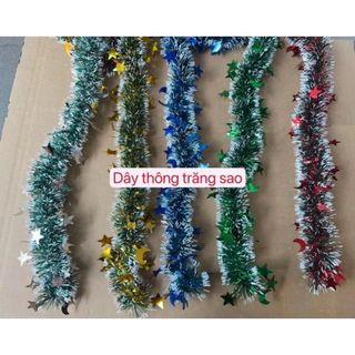 Dây Thông Noel Nhiều Màu Sắc , Dây Chồn Kim Tuyến Trăng Sao , Dây Kim Tuyến Đuôi Chồn , Phụ Kiện Trang Trí Noel , Giáng Sinh , Cây Thông