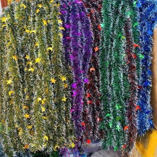 Dây Thông Noel Nhiều Màu Sắc , Dây Chồn Kim Tuyến Trăng Sao , Dây Kim Tuyến Đuôi Chồn , Phụ Kiện Trang Trí Noel , Giáng Sinh , Cây Thông
