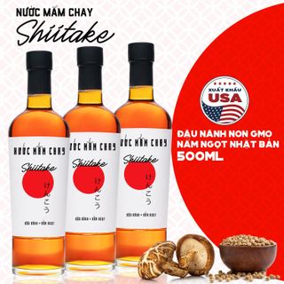 [Tặng 1 nước tương ăn bún] Combo 3 Nước mắm chay cao cấp Shiitake Chai Thuỷ Tinh nấm ngọt, đậu nành, thơm dứa