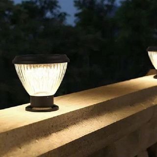 ĐÈN GẮN TRỤ CỔNG NĂNG LƯỢNG MẶT TRỜI 3 CHẾ ĐỘ 7 MÀU 22cm (MẪU TRÒN-T10)