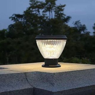 ĐÈN GẮN TRỤ CỔNG NĂNG LƯỢNG MẶT TRỜI 3 CHẾ ĐỘ 7 MÀU 22cm (MẪU TRÒN-T10)
