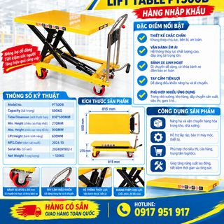 BÀN NÂNG DI ĐỘNG NHẬP KHẨU TẢI TRỌNG 500KG (PT500B)