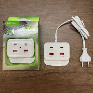 C55 – Củ/Cốc Sạcgồm 4 Cổng 2 USB 5,1A và 2 PD20W Cho Điện Thoại Di Động