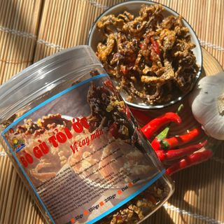 [Vị tỏi ớt cay mặn] Hũ 250gr Bò Gù Tỏi Ớt, bao tử cá ngừ đại dương sấy khô giòn tẩm vị cay mặn -Nông Sản Dũng Ca