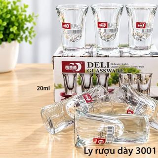 BỘ 6 LY UỐNG RƯỢU ĐẾ DÀY 20ml DELI 3001 (T12)