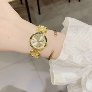 Set đồng hồ nữ phối trang sức cỏ bốn lá vàng sang trọng Gossie – Set Xích Tròn Cỏ Bốn Lá Vàng Huỳnh Quang