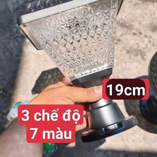ĐÈN GẮN TRỤ CỔNG NĂNG LƯỢNG MẶT TRỜI 3 CHẾ ĐỘ 7 MÀU 19cm (T10)