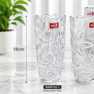 BÌNH CẮM HOA THUỶ TINH MIỆNG BÈO 18cm DELI DSHP122-1 (T24)
