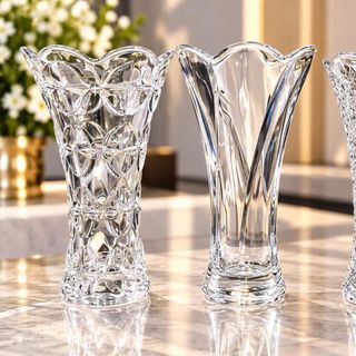BÌNH CẮM HOA THUỶ TINH MIỆNG BÈO 20cm DELI DSHP128-1 (T24)