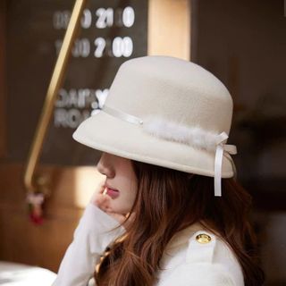 Mũ dạ dáng tiểu thư hình NƠ NHỎ form cứng cáp dành cho nữ Phong Cách Hàn Quốc Form Unisex phù hợp đi chơi, dạo phố, du lịch