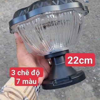 ĐÈN GẮN TRỤ CỔNG NĂNG LƯỢNG MẶT TRỜI 3 CHẾ ĐỘ 7 MÀU 22cm (HÌNH HOA-T10)