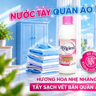NƯỚC TẨY QUẦN ÁO TRẮNG HYGIENE NẮP HỒNG 600ml (T12)