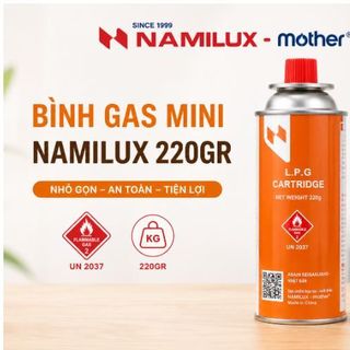 BÌNH GAS MINI NAMILUX 220GR MÀU CAM (T28)