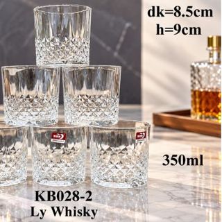BỘ 6 LY THUỶ TINH WISHKY 340ml DELI KB028-2 (T12)