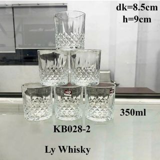 BỘ 6 LY THUỶ TINH WISHKY 340ml DELI KB028-2 (T12)