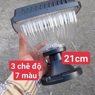 ĐÈN GẮN TRỤ CỔNG NĂNG LƯỢNG MẶT TRỜI 3 CHẾ ĐỘ 7 MÀU 21cm (MẪU VUÔNG-T10)